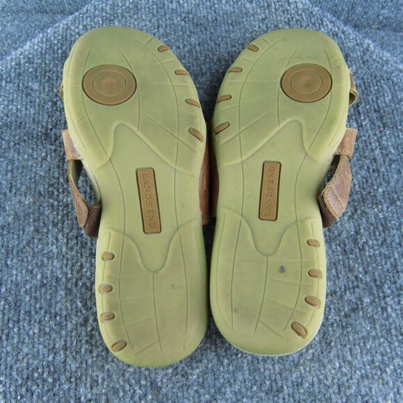 Lands' End Women Slide Sandal Shoes‎ Size 7 Medium Brown Leather - Picture 7 of 9